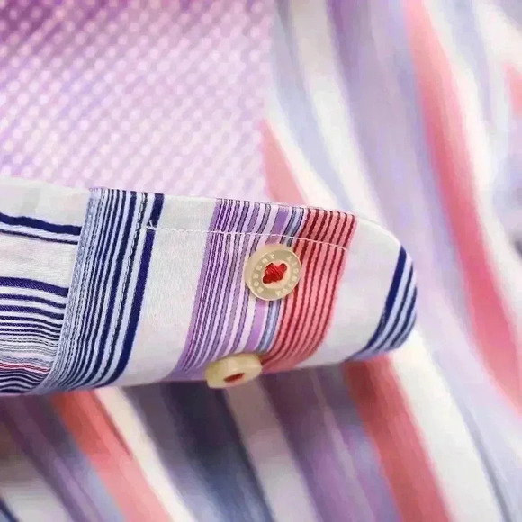 Robert Talbott Carmel Button Down Shirt Large Mens Red/Blue/ Purple 100% Cotton - Picture 5 of 12